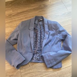 H&M Blue Cropped Blazer